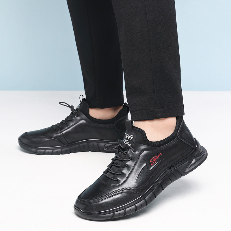 Men's Layer Cowhide Soft Comfortable Slip-on Genuine Leather Shoes