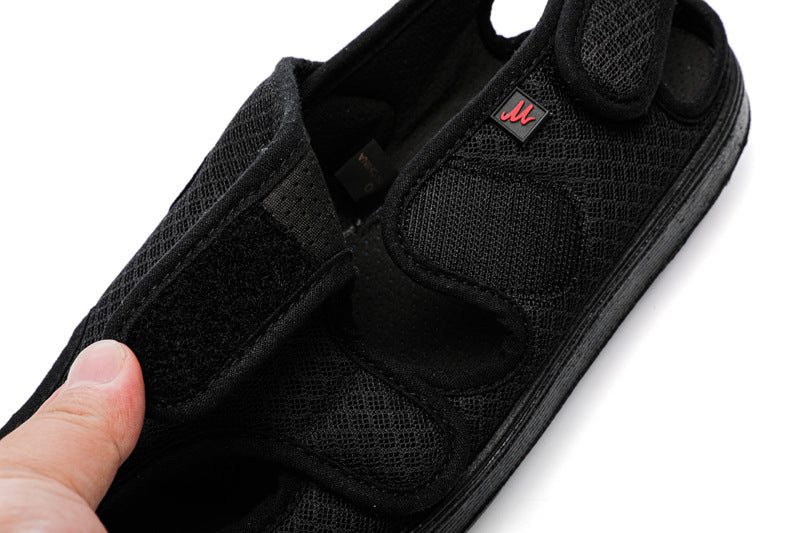 Deformation Widened Vamp Can Be Fully Opened Velcro Sandals