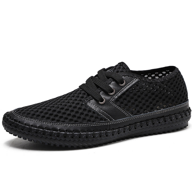 Men's Mesh Lightweight Slip-on Large Sports Soft Leather Shoes