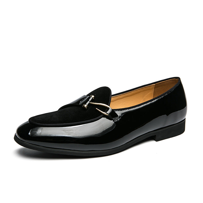 Men's Trendy Personality Small Fashionable Slip-on Four Leather Shoes