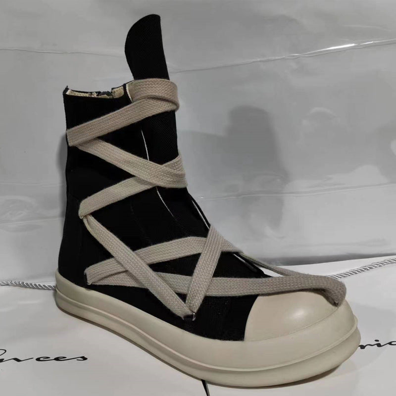 Women's Skate Platform Ankle White Match Trendy Sneakers
