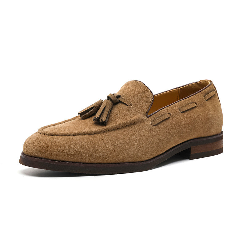 Men's British Breathable Hair Stylist Style Fringed Leather Shoes