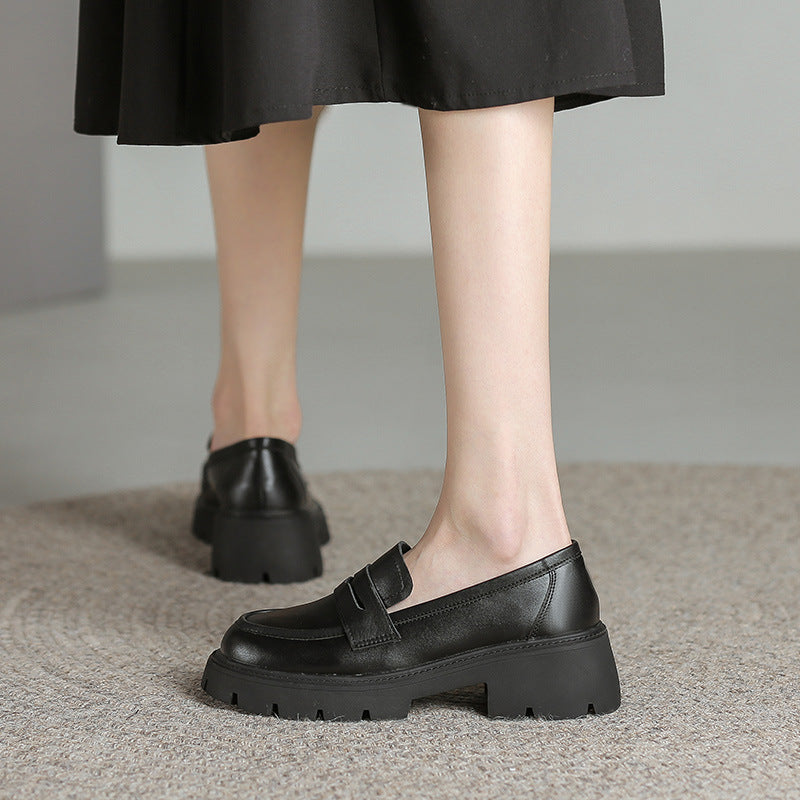 Women's Platform Simple Soft College British Style Loafers