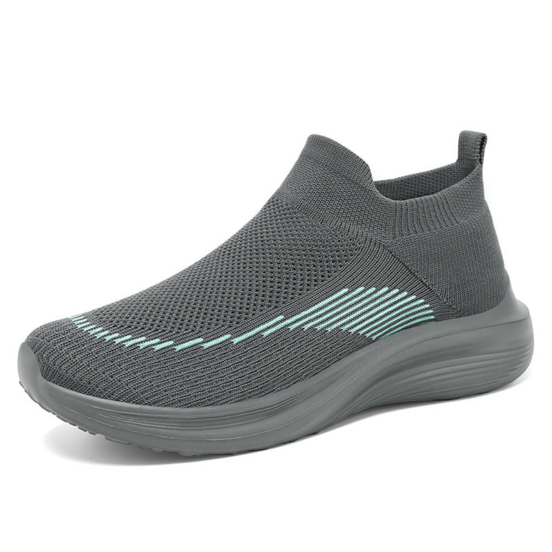 Women's & Men's Autumn Flying Woven Polyurethane Lightweight Slip-on Casual Shoes