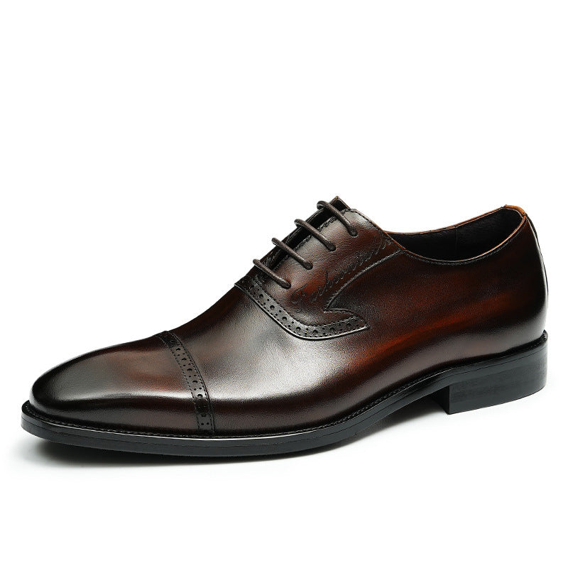 Men's Genuine Formal Business Oxford First Layer Leather Shoes