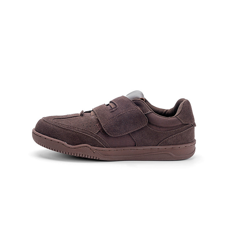 Women's Round Toe Velcro Niche Flat White Casual Shoes