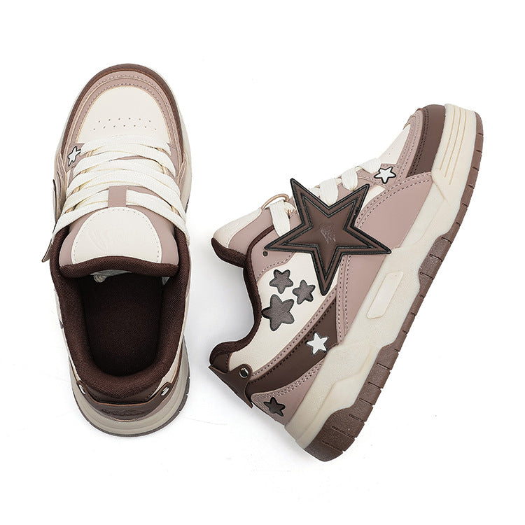 Women's Round Head Thick Bottom National Fashion Sneakers