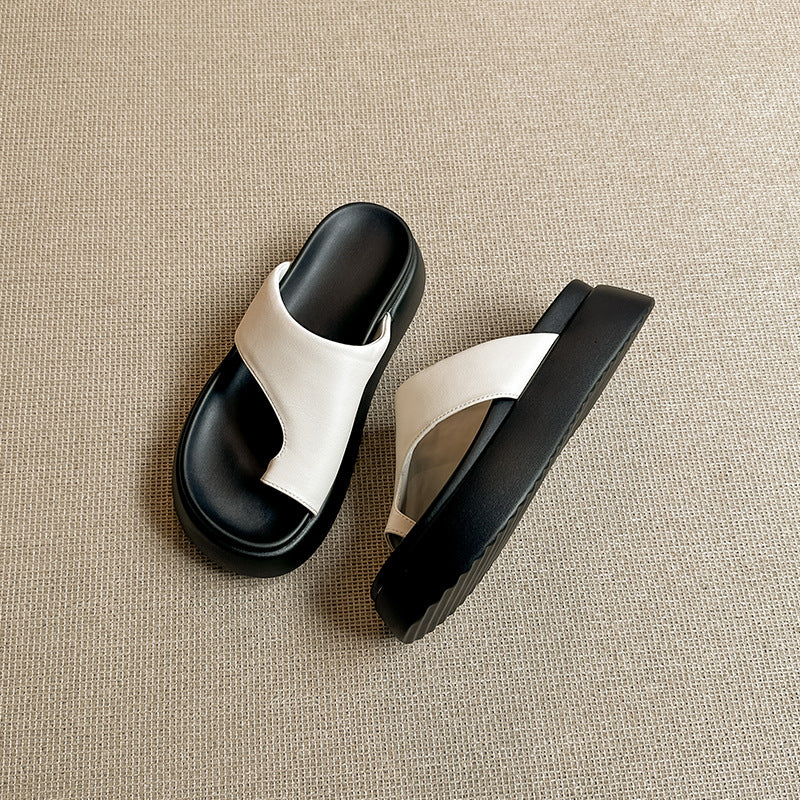 Women's Toe Ring Summer Wear Authentic Comfortable Soft Platform Slippers