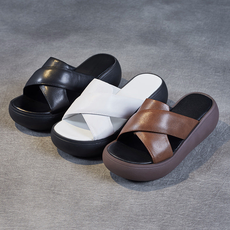 Women's Summer Genuine Thick-soled Flip-flops Simple First Slippers