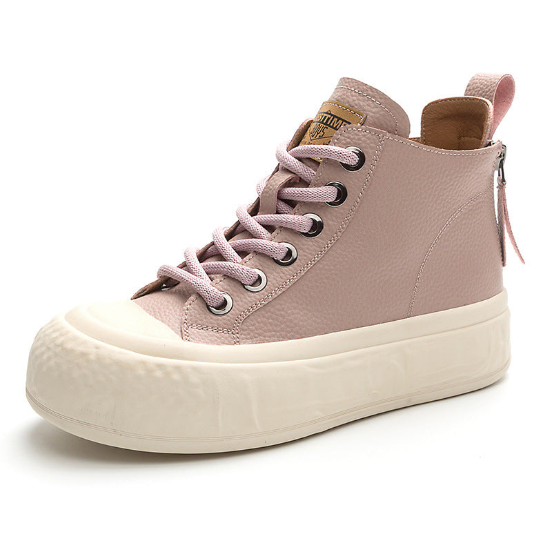 Women's Korean Style Versatile Back Double Zipper Sneakers