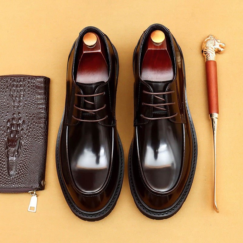 Men's Genuine Formal Wear British Derby Patent Leather Shoes