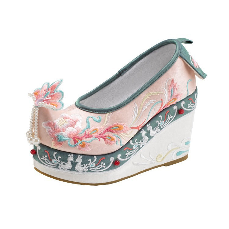 Women's Feather Spring Wedge Warped Head For Canvas Shoes