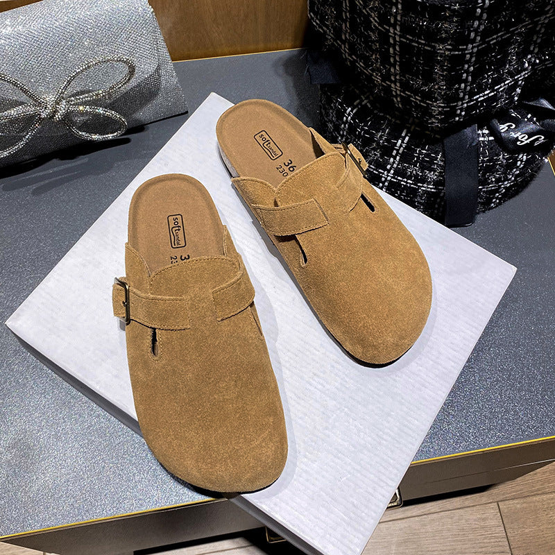 French Style Vintage Soft Bottom Closed Slippers