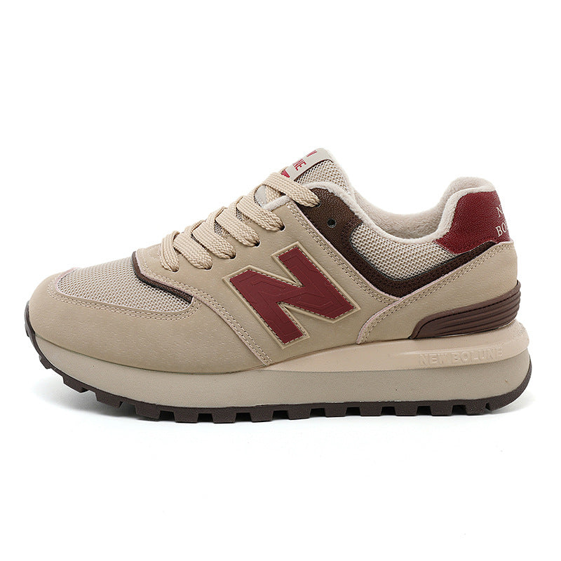 Women's Price Control Autumn Breathable Color Matching Thick Bottom Fleece-lined Casual Shoes