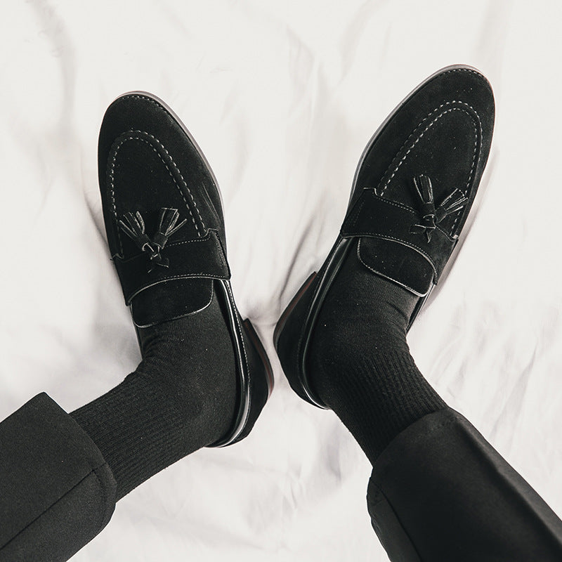 Men's Matte Slip-on Lofter Business Club Hairdresser Leather Shoes
