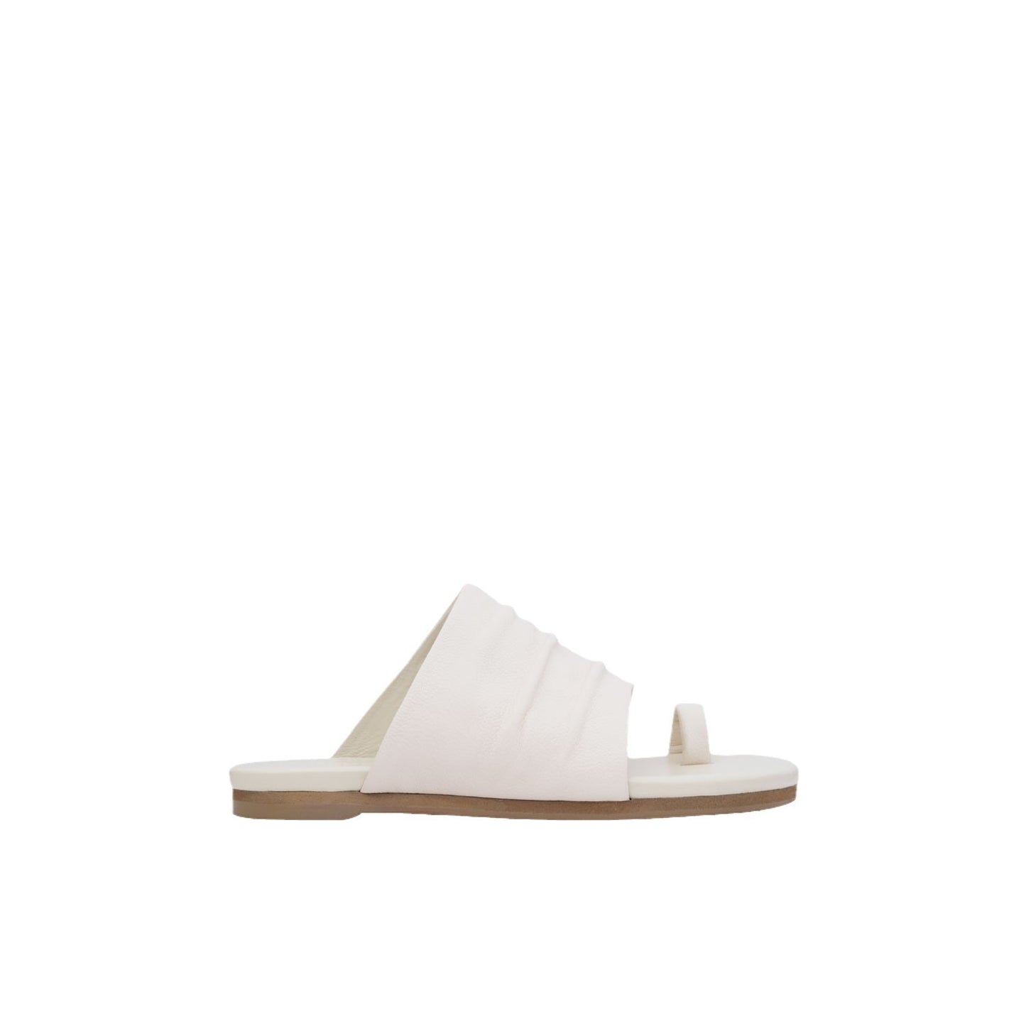 Women's Niche Pleated Genuine Sier Toe Covering Soft Slippers