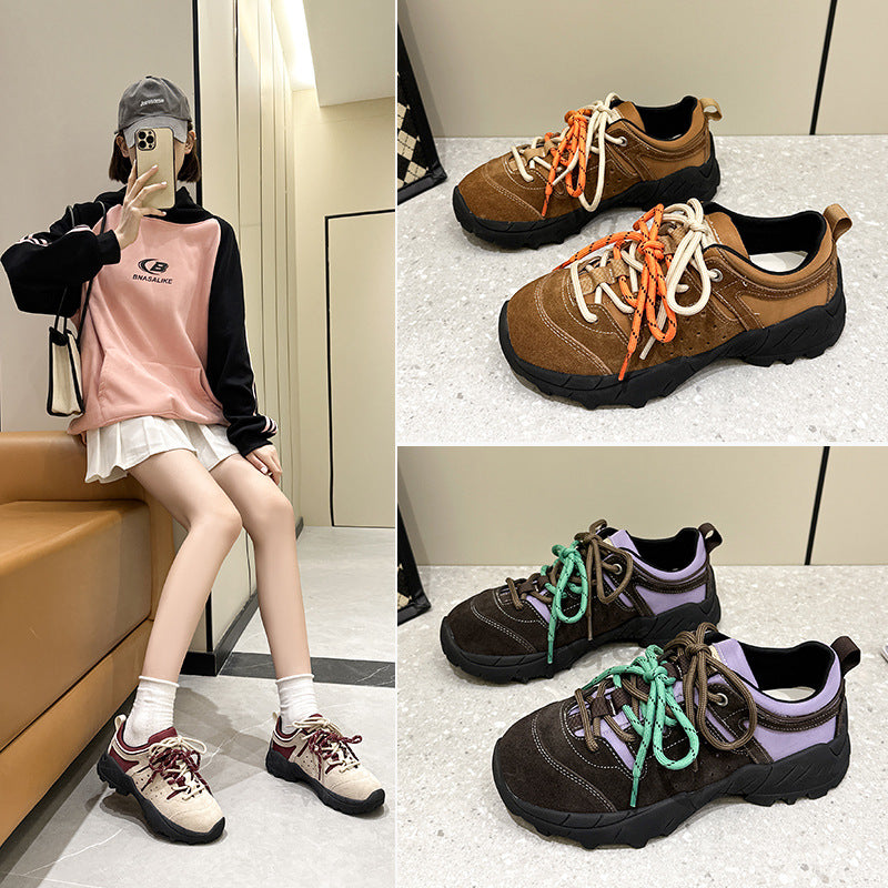 Women's Genuine American Multicolor Platform Outdoor Hiking Sneakers