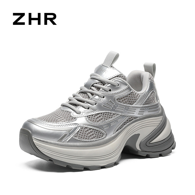 Women's Breathable Increased Dad Mesh Skinny Spring Sneakers