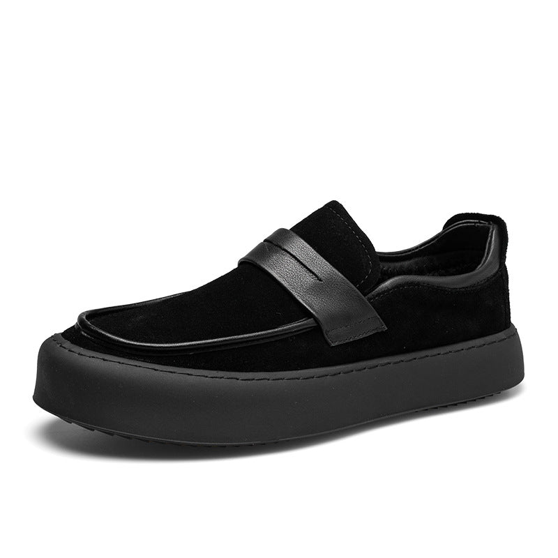 Men's With Veet Business First Layer Cowhide Leather Shoes
