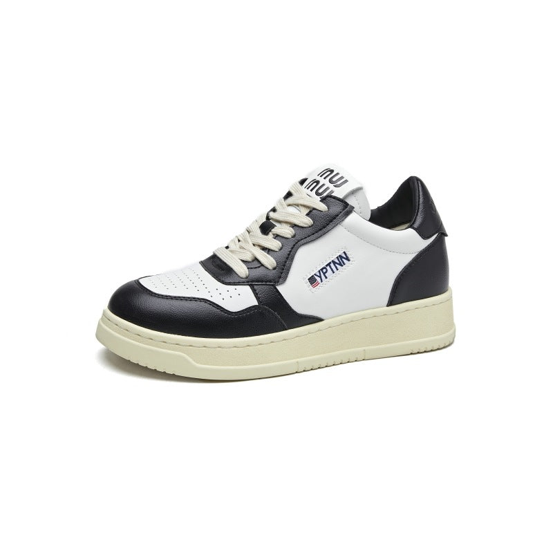 Women's Height Increasing Insole Genuine Breathable White Autumn Sports Thick Sneakers