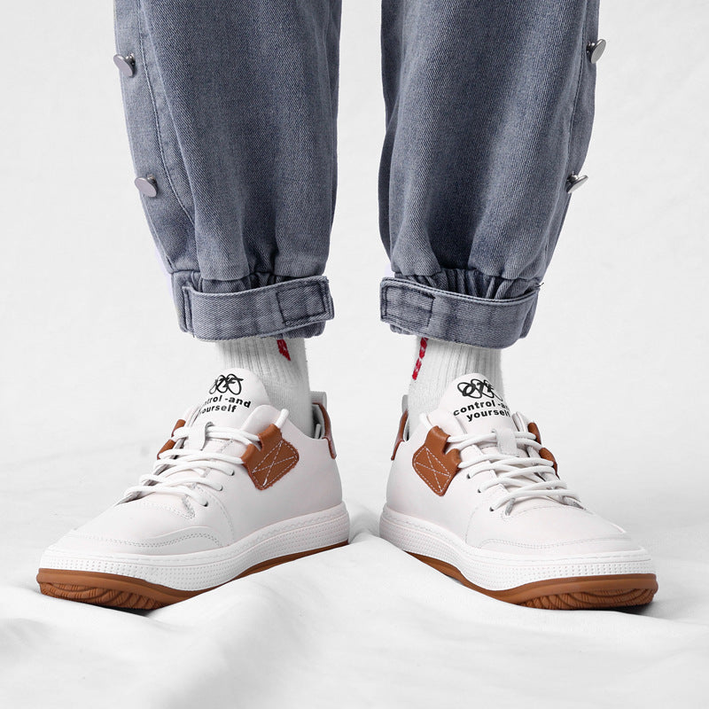 Men's Top Layer Cowhide Clown Breathable Shock Casual Shoes