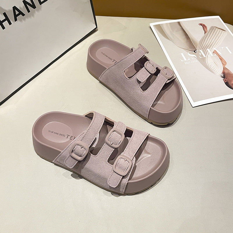 Women's French Style Beautiful Platform Summer Outdoor Slippers