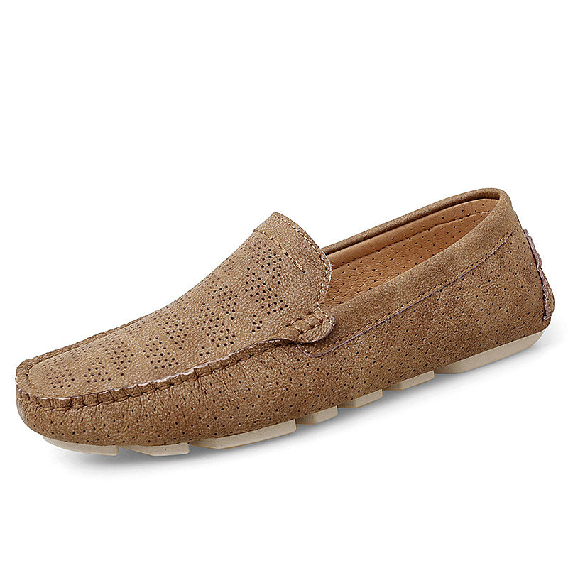 Men's Slip-on Comfortable Breathable Punching Driving Plus Casual Shoes