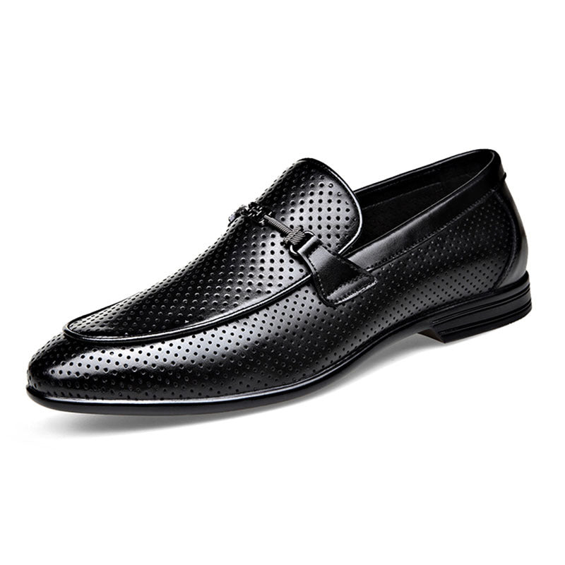 Men's Genuine Summer Mesh Breathable Business Classic Leather Shoes