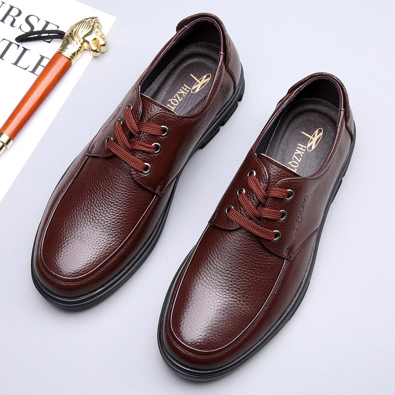 Men's Head Layer Cowhide Genuine Four Business Leather Shoes