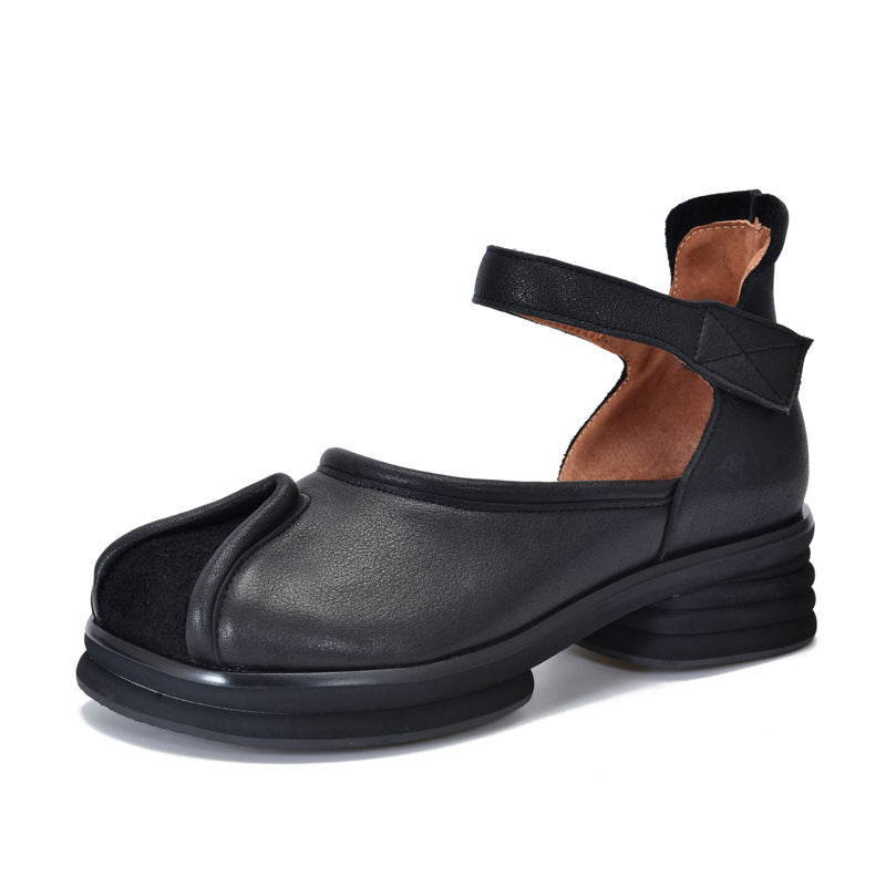 Price Thick Bottom Toe Cap Genuine Sandals