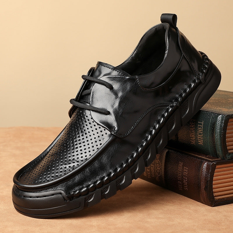 Men's Breathable Soft Bottom Perforated Hollow Loafers