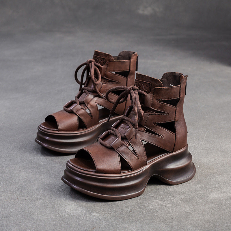 Women's Bottom Versatile Peep Toe Breathable Retro Sandals