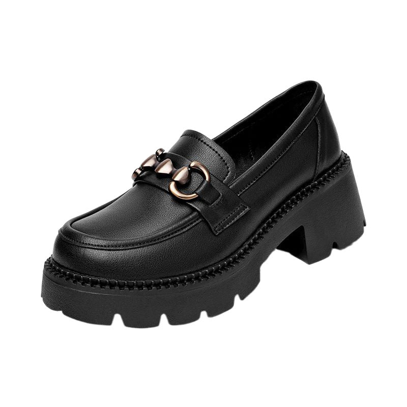Women's Soft Versatile Platform British Style Slip-on Casual Shoes