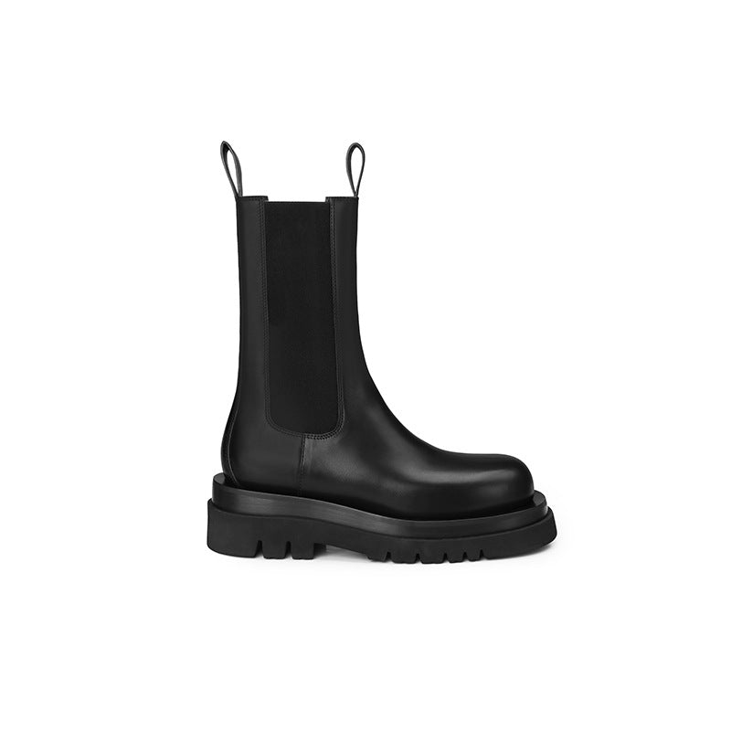 Chelsea Thin Smoke Pipe Platform Ankle Boots