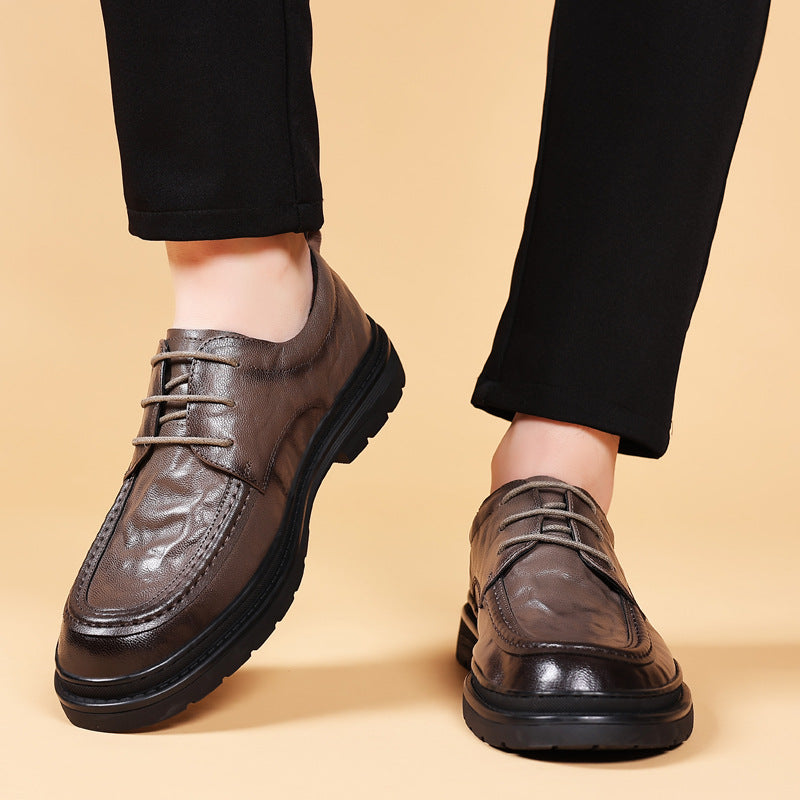 Men's Sheepskin Genuine Business Formal Wear Big Leather Shoes