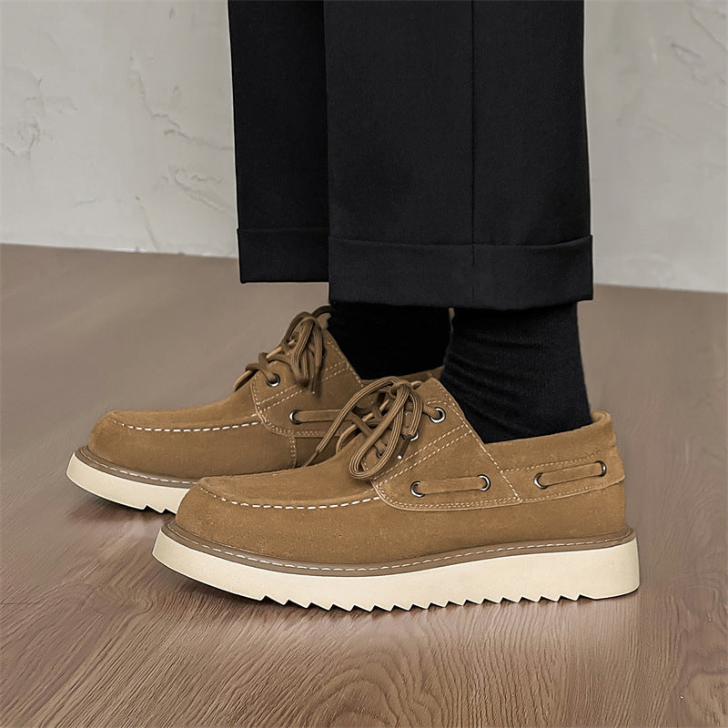 Men's Stylish Big Head British Martin Leather Shoes