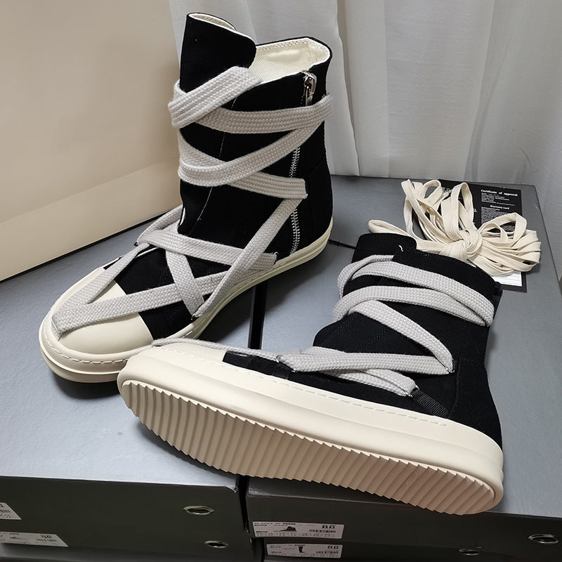 Women's Skate Platform Ankle White Match Trendy Sneakers