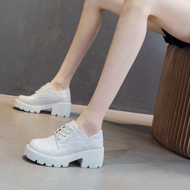 Women's Chunky Platform Shallow Mouth Single Fashion Casual Shoes