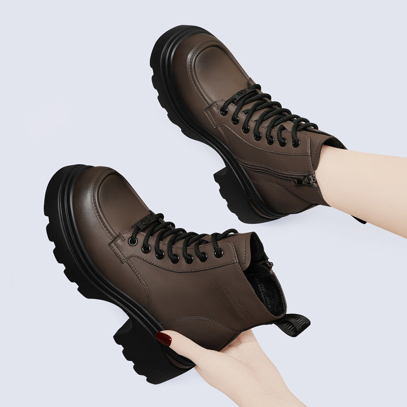 Women's Thick-soled Small High Height Increasing Insole Boots