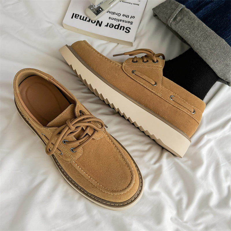 Men's Stylish Big Head British Martin Leather Shoes