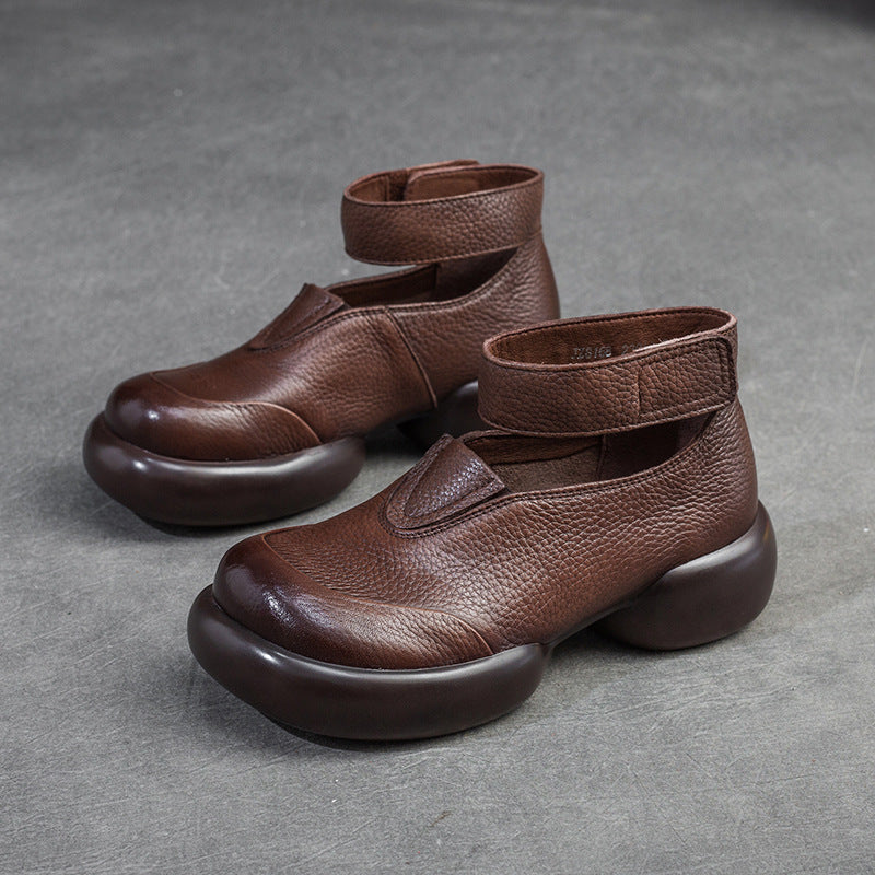 Women's Round Head Thick Bottom Classy Hepburn Casual Shoes