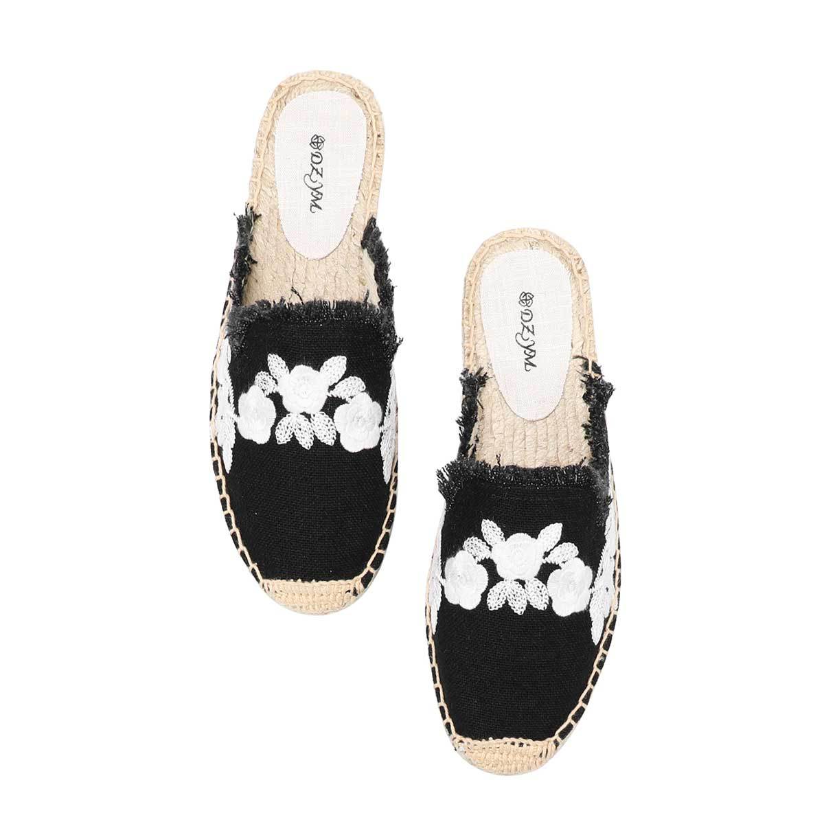 Women's Closed Toe Cotton Holiday Outdoor Embroidered Ethnic Slippers