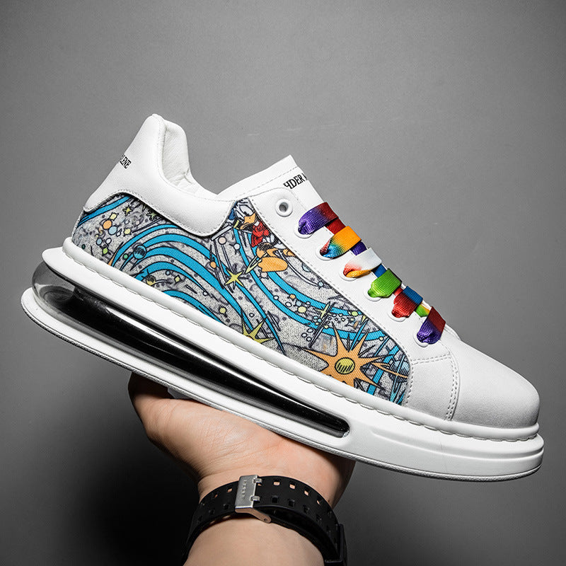 Women's & Men's White Fashionable Autumn Summer Air Cushion Sneakers