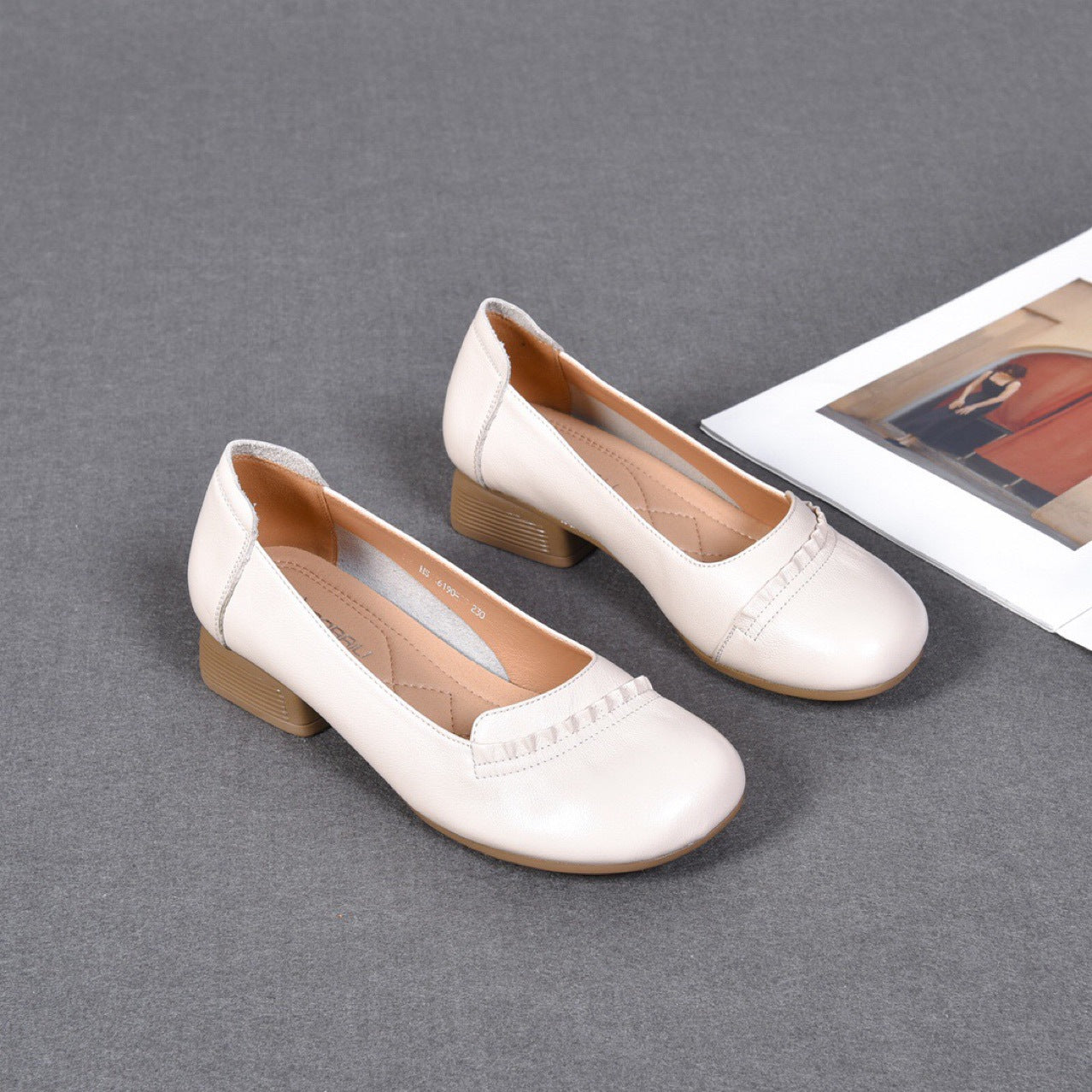 Women's Head Genuine Low-cut Granny Spring Soft Bottom Casual Shoes