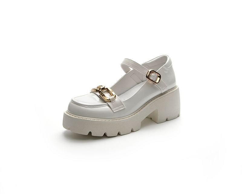 Women's Thick-soled Small Versatile Slip-on Retro British Heels