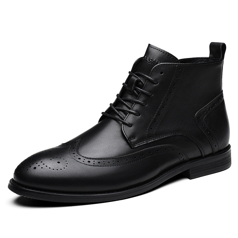 Men's Martin Breathable Ankle British Style Brogue Boots