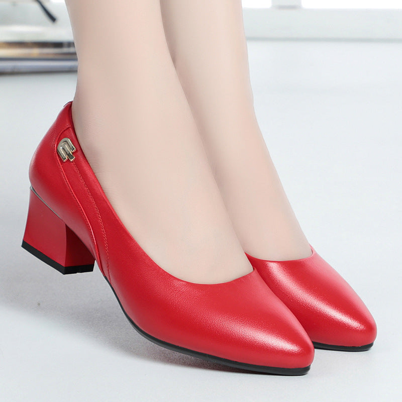 Women's Flat Low-cut Square Toe Mother Gentle Fairy Soft Casual Shoes
