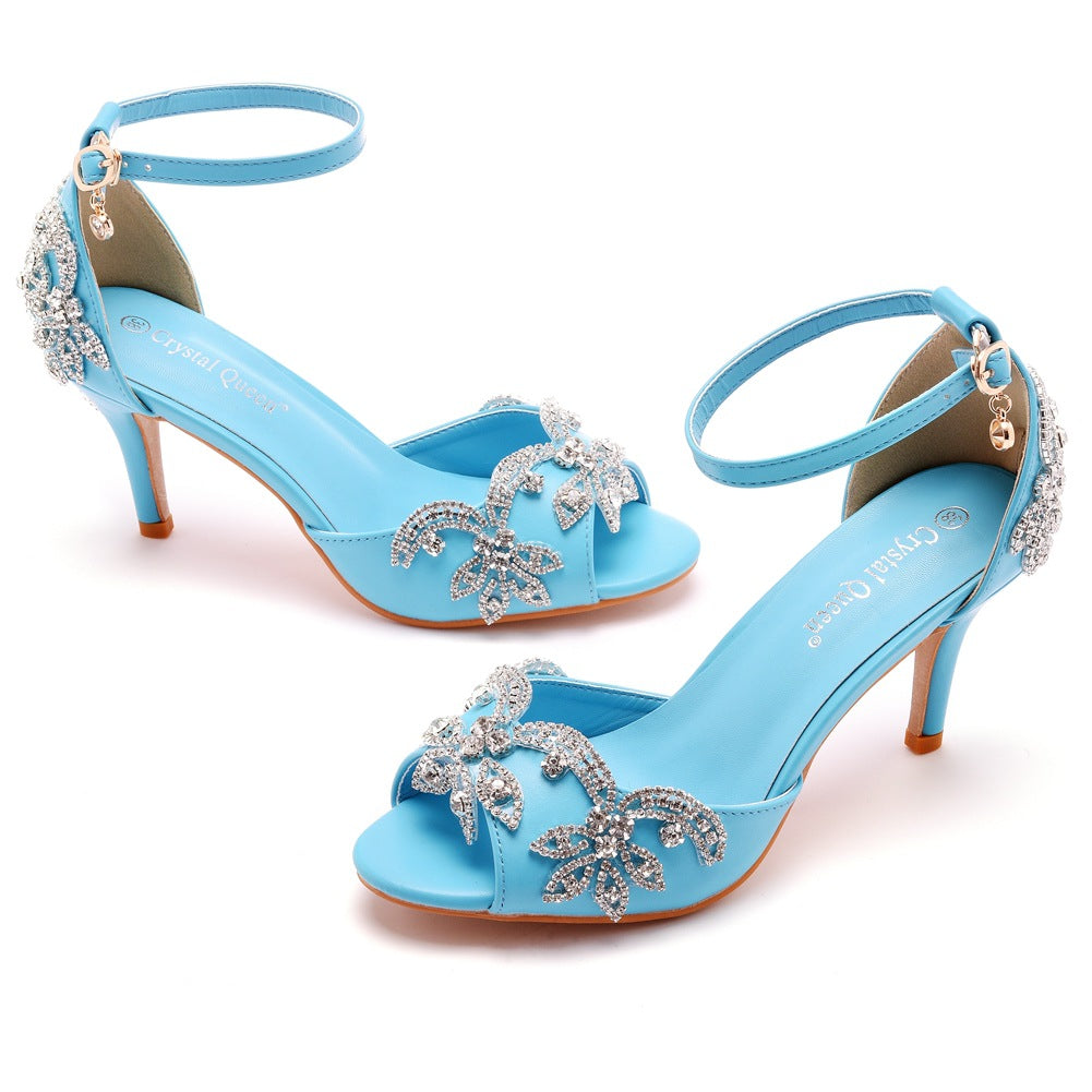 Low-cut Buckle Plus Size Round Toe High Heels