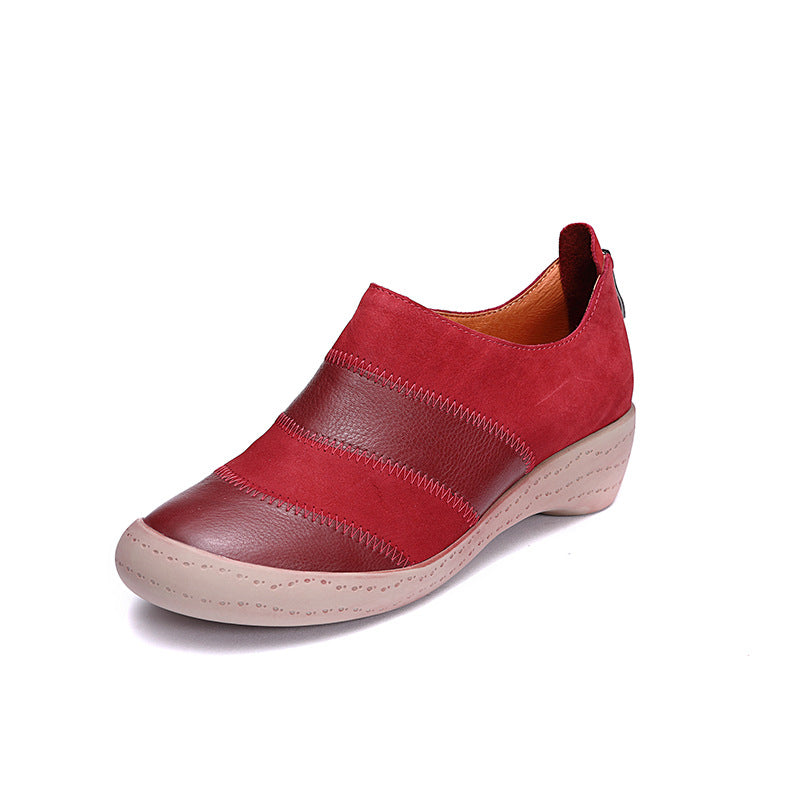 Women's Height Increasing Genuine Retro Pumps Wedge Casual Shoes