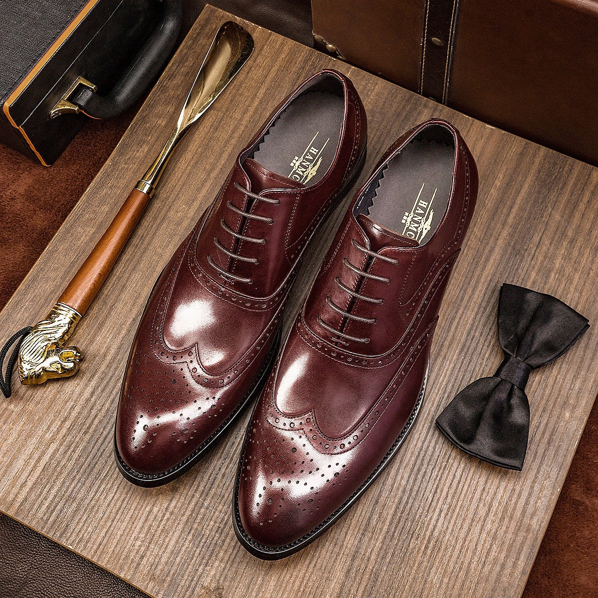 Men's Formal British Business Carved Oxford Brogue Leather Shoes